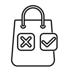 Paper Shopping Bag Icon Outline Safety