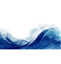 Abstract Blue Watercolor Waves Background