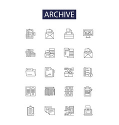 Archive Line Icons And Signs Scrapbook