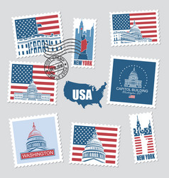 Postage Stamps With American Symbols