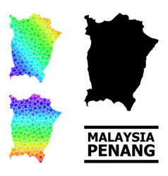 Rainbow Gradient Starred Mosaic Map Of Penang