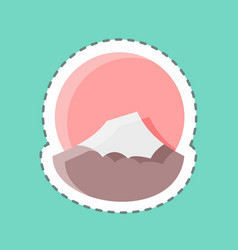 Sticker Line Cut Fujiyama Suitable For Japanese