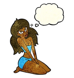 Cartoon Woman In Skimpy Clothing With Thought