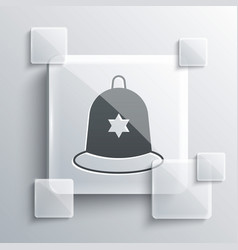 Grey British Police Helmet Icon Isolated On