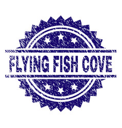 Grunge Textured Flying Fish Cove Stamp Seal