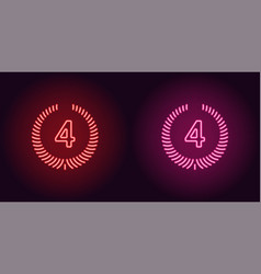 Neon Icon Of Red And Pink Fourth Place