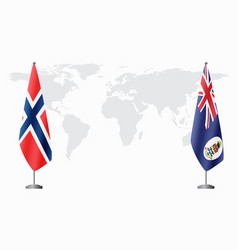 Norway And Cayman Islands Flags For Official