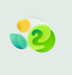 Number Two Eco Logo In Round Splash With Green