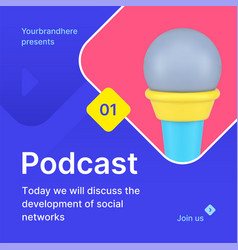 Podcast Recording Live Broadcasting 3d Icon