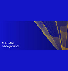 Abstract Blue Banner Template Gold Wave Lines