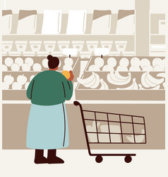 Customer Shopping At Grocery Consumer Choosing