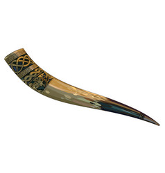 Drinking viking horn scandinavian drinking viking Vector Image