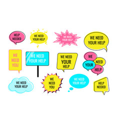 Help Wanted Volunteer Needed Speech Bubble Set