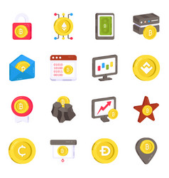 Pack Of Crypto Flat Icons