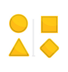 Set Of Blank Yellow Road Sign