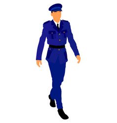 Elegant Pilot In Uniform Walking Isolated