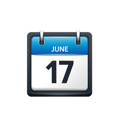 June 17 Calendar Icon Flat