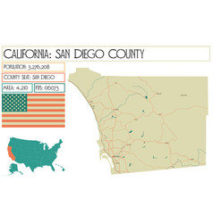 Large And Detailed Map Of San Diego County