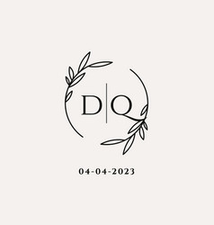 Letter Dq Wedding Monogram Logo Design