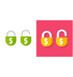 Lock Unlock Dollar Price Money Padlock Icon Flat