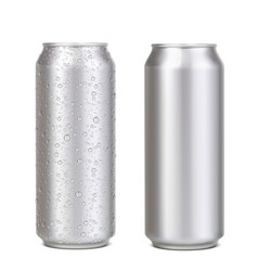 Long Aluminium Can With Water Drops Beer Or Soda