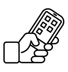 Mobile Phone Device In Hand Flat Icon Isolated On