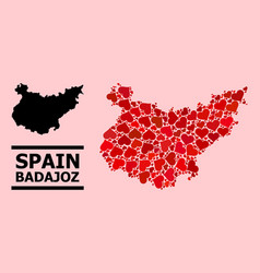 Red Heart Pattern Map Badajoz Province