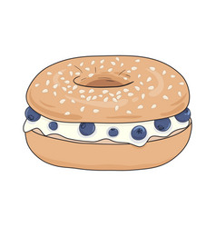 Blueberry Cream Cheese Bagel Sandwich