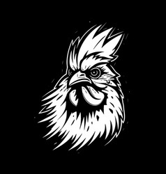 Chicken - Black And White Isolated Icon