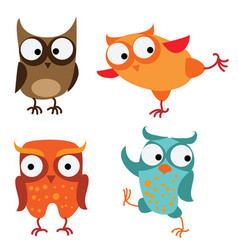 Funny Owls Collection Cute Hand Drawn Owl