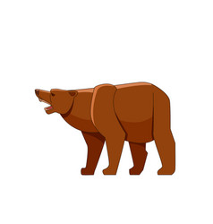 Grizzly Bear Growling Cartoon Character Big