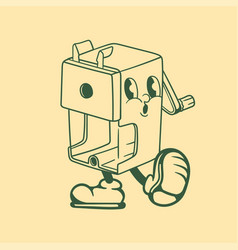 Vintage Character Design Of Pencil Sharpener