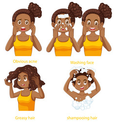 African American Girls In Different Poses