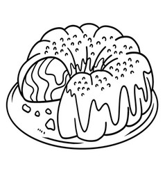 Cake Isolated Coloring Page For Kids