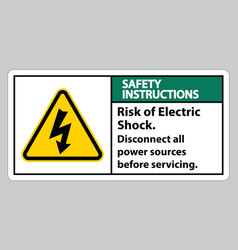 Safety Instructions Risk Of Electric Shock Symbol