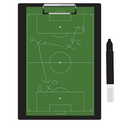 Football field with tactic lines Royalty Free Vector Image