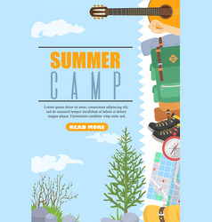 Summer Camp Web Banner Decorated With Different