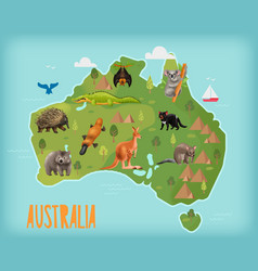 Australian Animals Map Composition