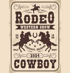 Cowboy Rodeo Vintage Flyer Monochrome