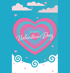 Happy Valentines Day Poster With Big Love Heart