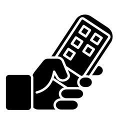 Mobile Phone Device In Hand Flat Icon Isolated On