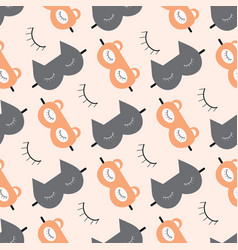 Pattern Of A Fox And A Cat Sleeping Mask