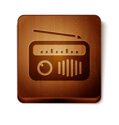 Brown Radio With Antenna Icon Isolated On White