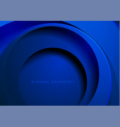 Dark Blue Geometric Tech Background With Circles