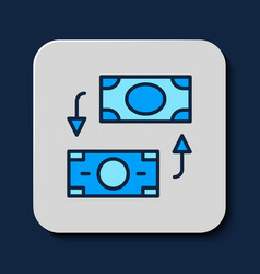 Filled Outline Money Exchange Icon Isolated