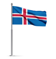 Flag Of Iceland Isolated On White Background