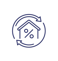 Mortgage Refinance Line Icon On White