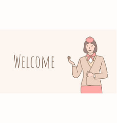 Welcome Aboard Banner Design Stewardess