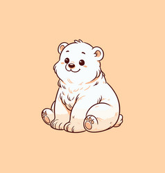 Adorable Polar Bear In A On Orange