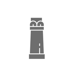 Ancient Egyptian Column Grey Icon Isolated